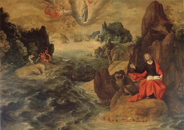 Tobias Verhaeght Landscape with john the Evangelist Writing the Book of Revelation on the Island of Patmos France oil painting art